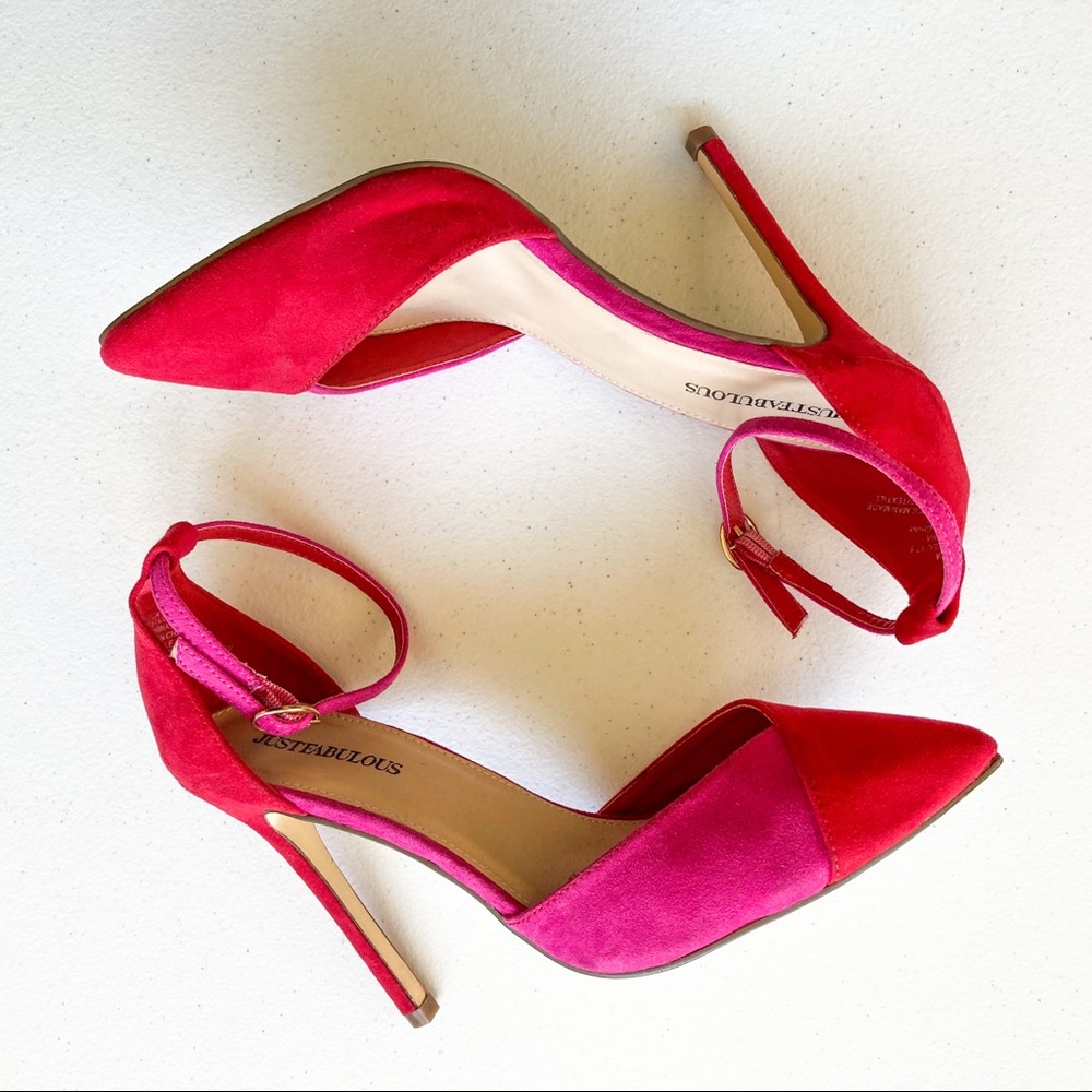 JustFab Francesca Two-tone Ankle Strap Pump